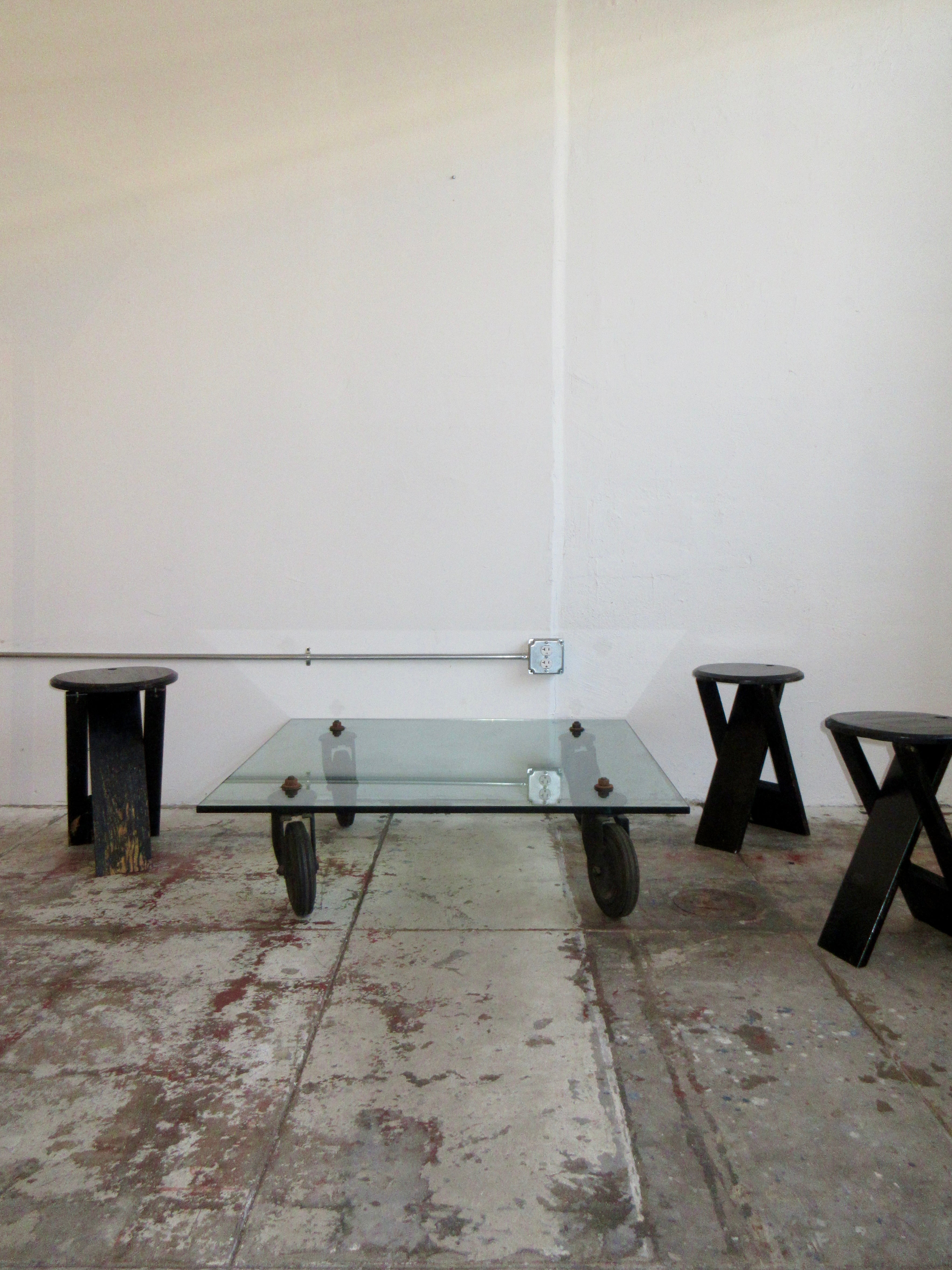 1980s Gae Aulenti Tavolo Con Ruote XXL for Fontana Arte