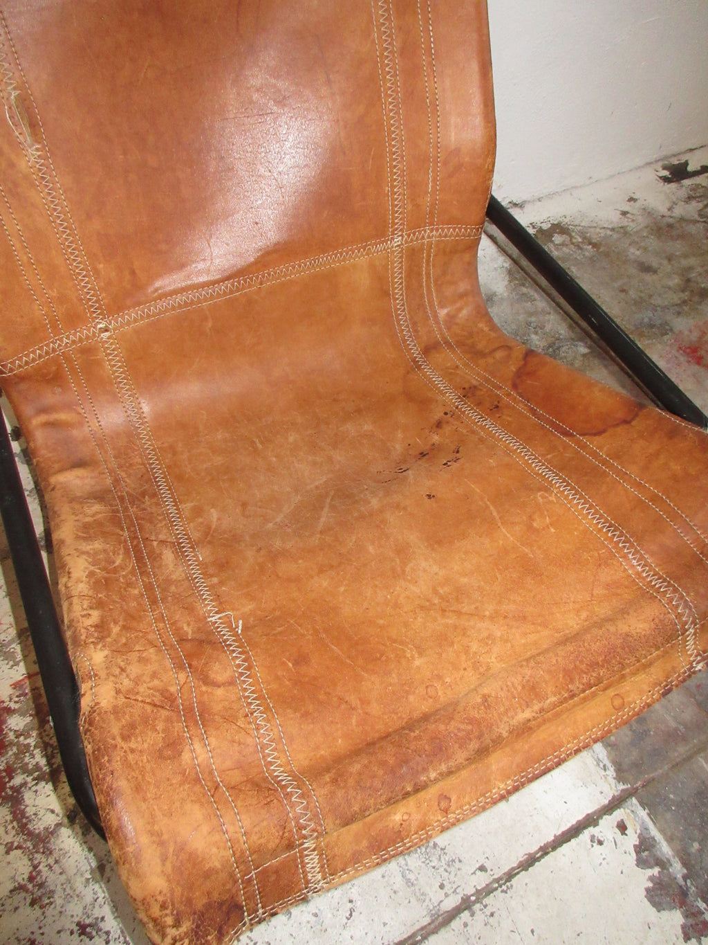 Early 2000’s Leather and Chrome Folding Lounge Chair Attributed to Takeshi Nii