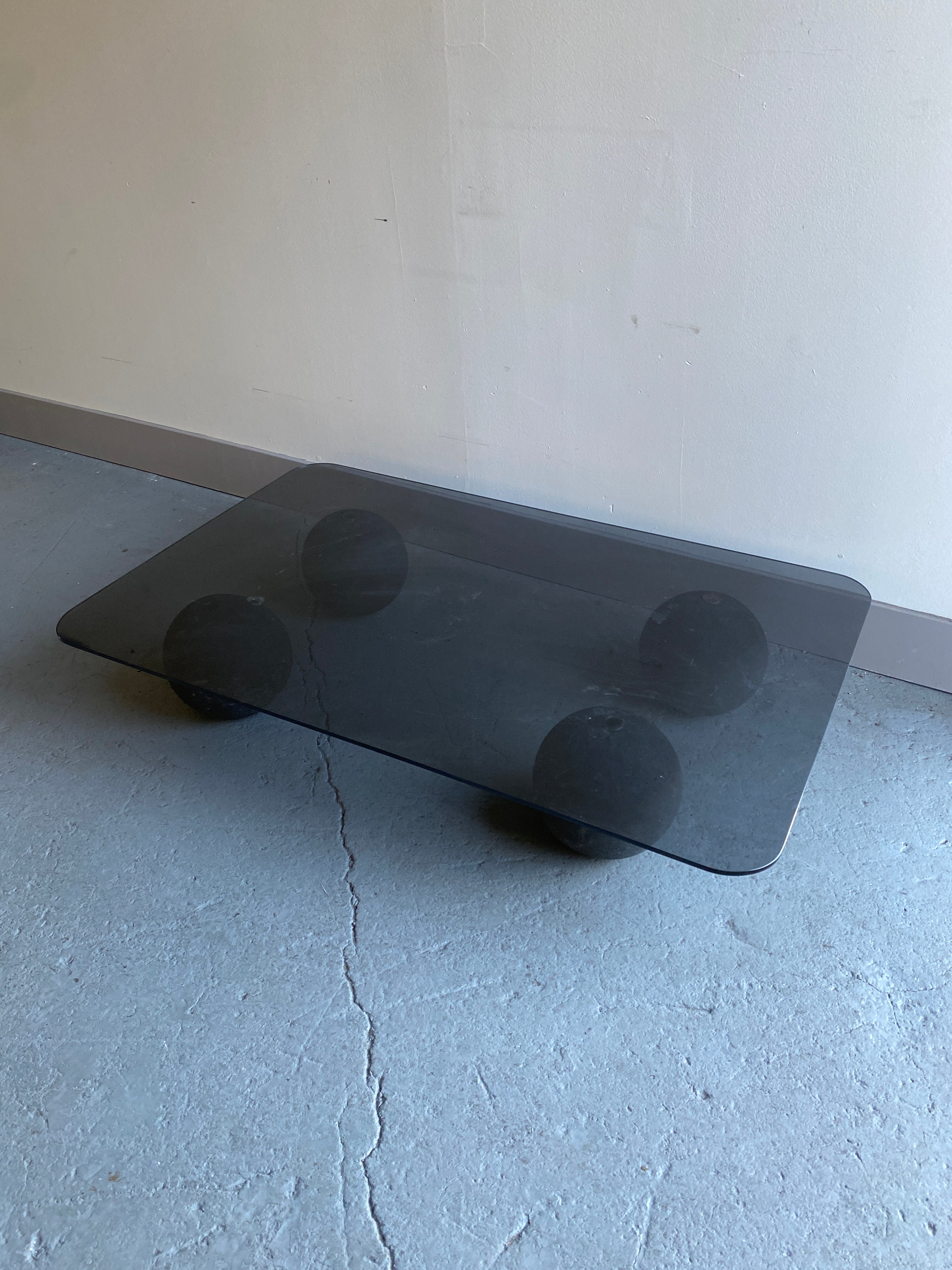 1980s Smoked Glass Coffee Table