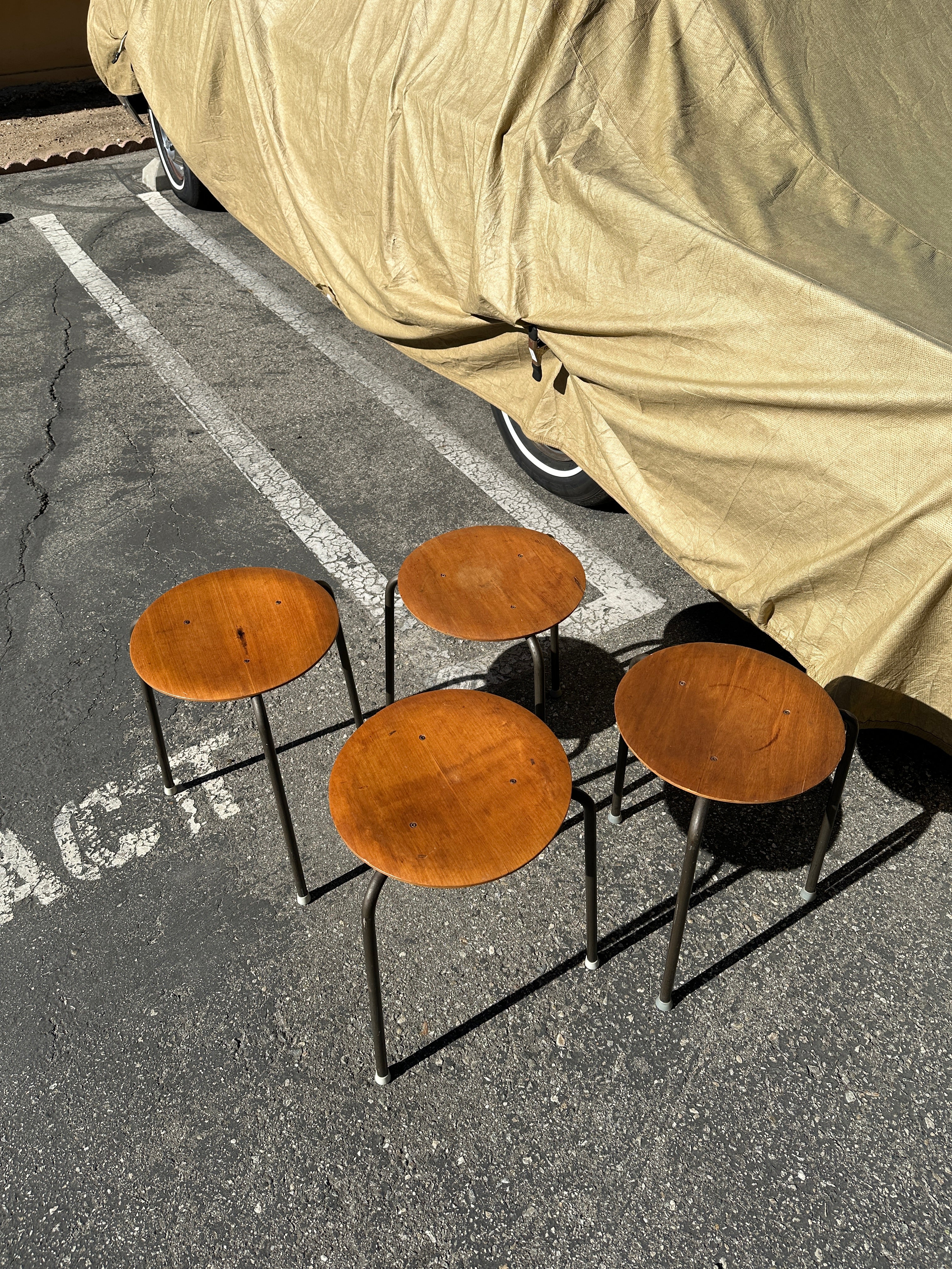 1960s Arne Jacobsen Dot Stacking Stools *stamped Made in Denmark*