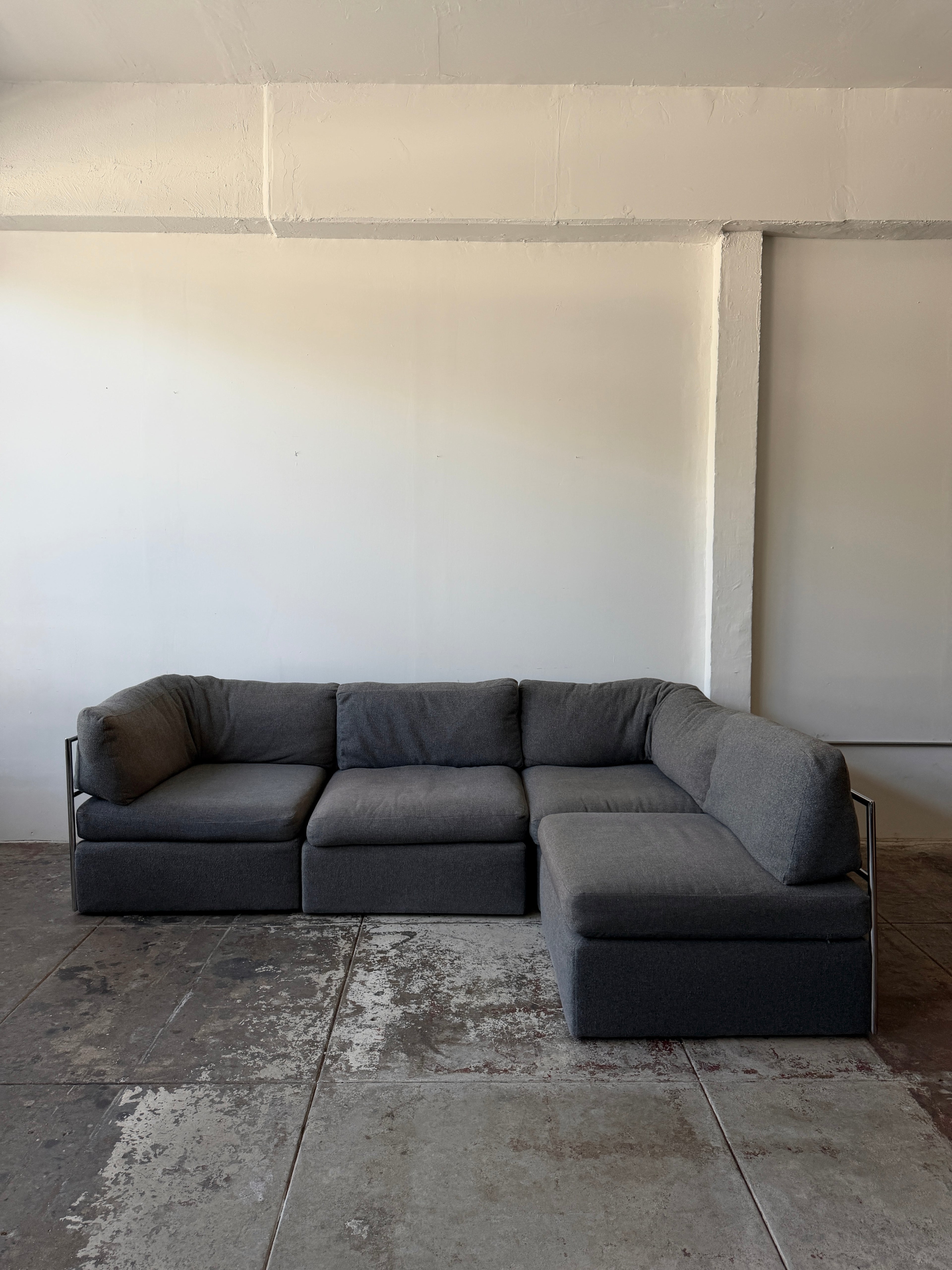 1977 Milo Baughman for Thayer Coggin Chrome Frame Modular Sofa