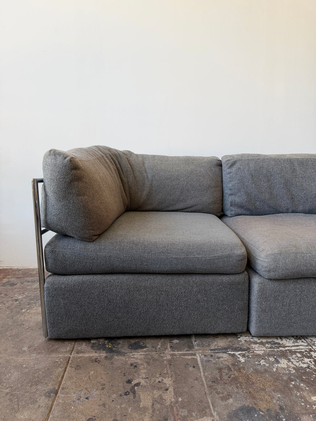 1977 Milo Baughman for Thayer Coggin Chrome Frame Modular Sofa