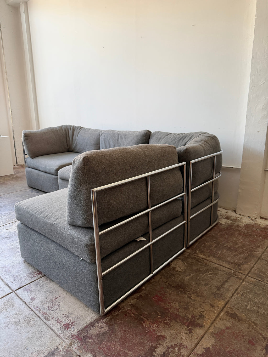 1977 Milo Baughman for Thayer Coggin Chrome Frame Modular Sofa