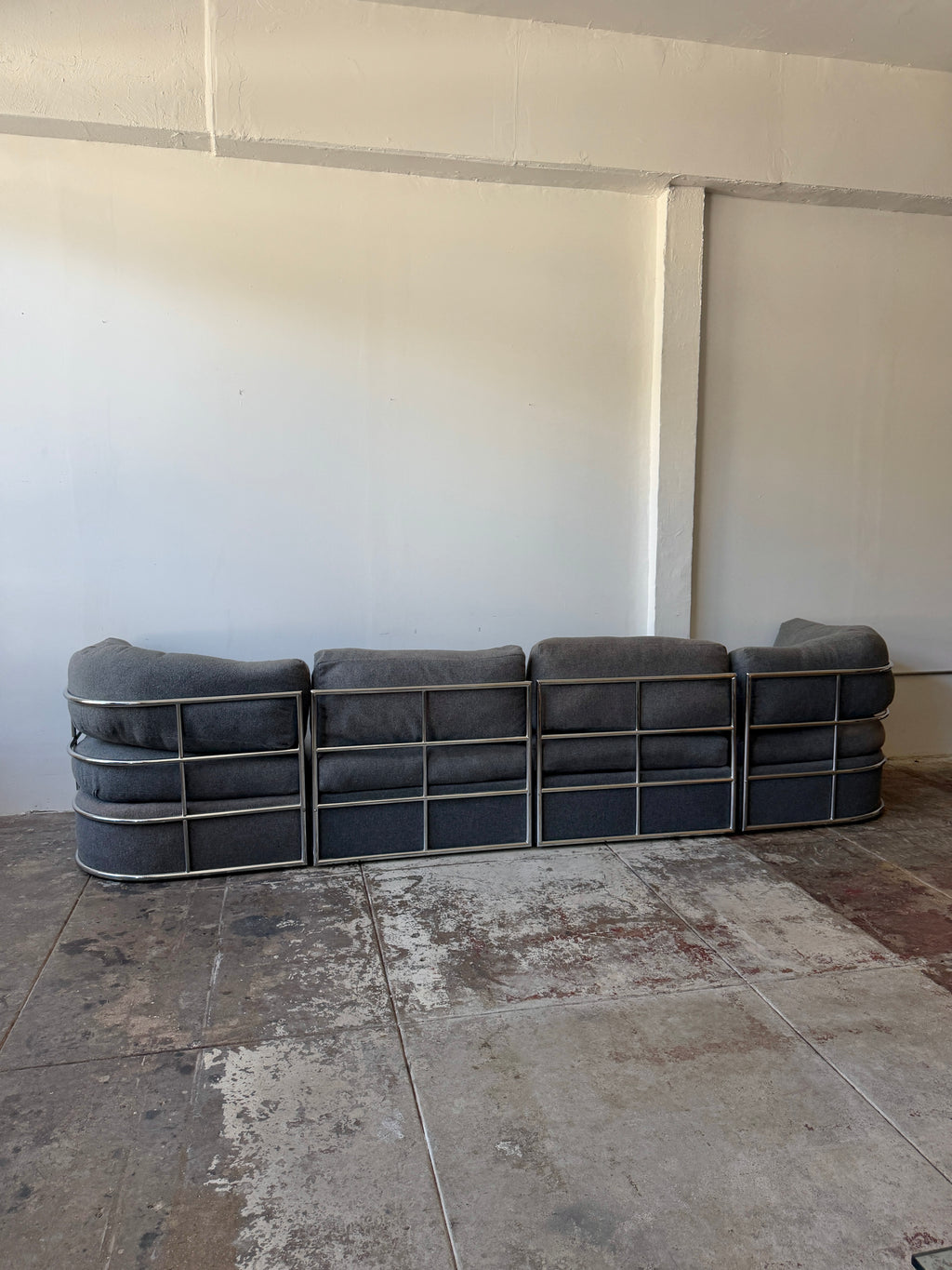 1977 Milo Baughman for Thayer Coggin Chrome Frame Modular Sofa