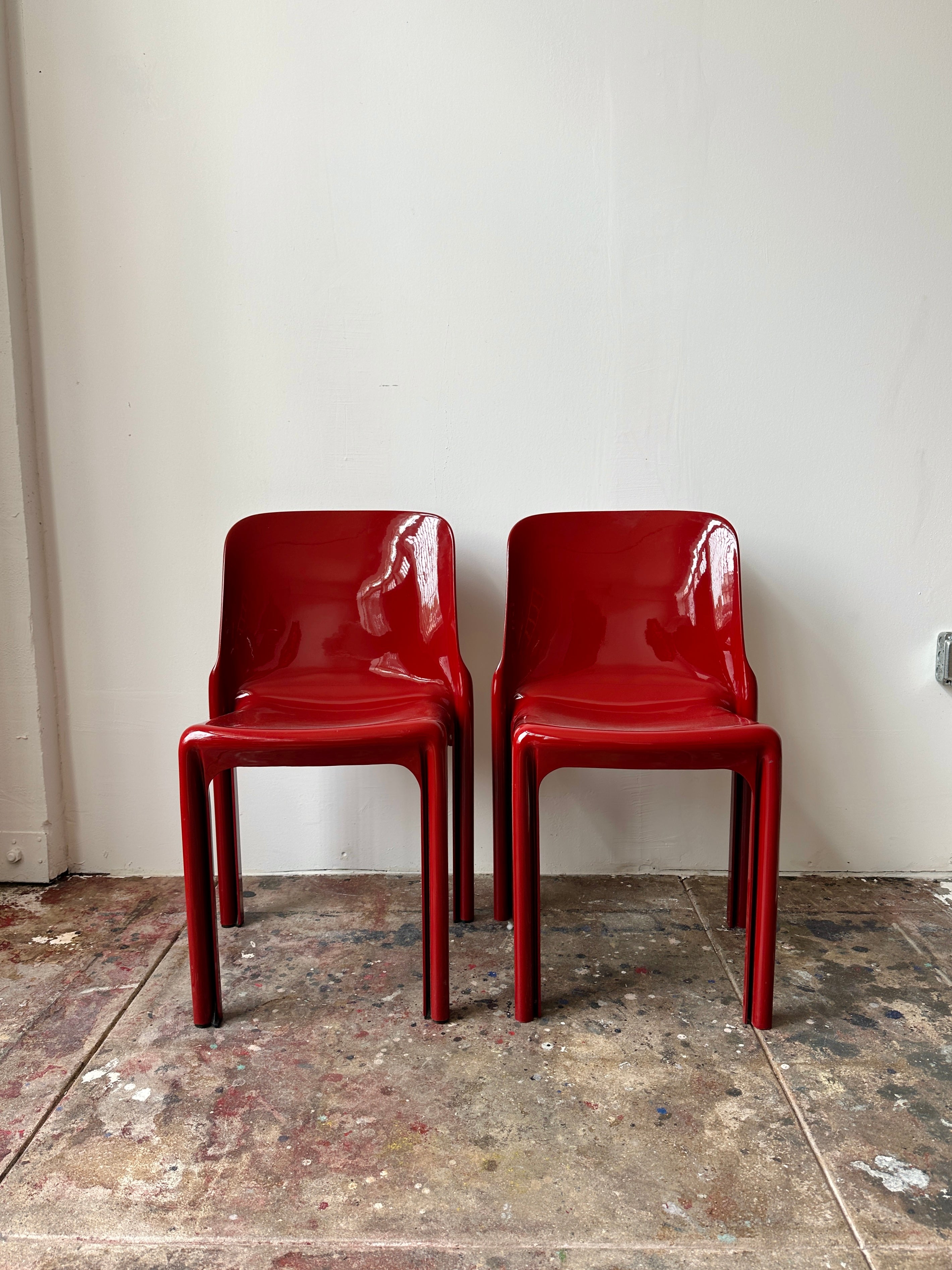 1970s Vico Magistretti Selene Chairs for Artemide