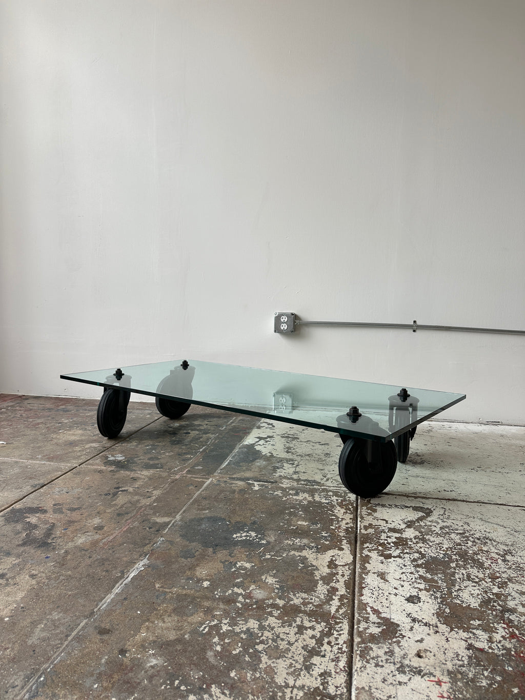 1980s Gae Aulenti Tavolo Con Ruote Coffee Table for Fontana Arte, Medium