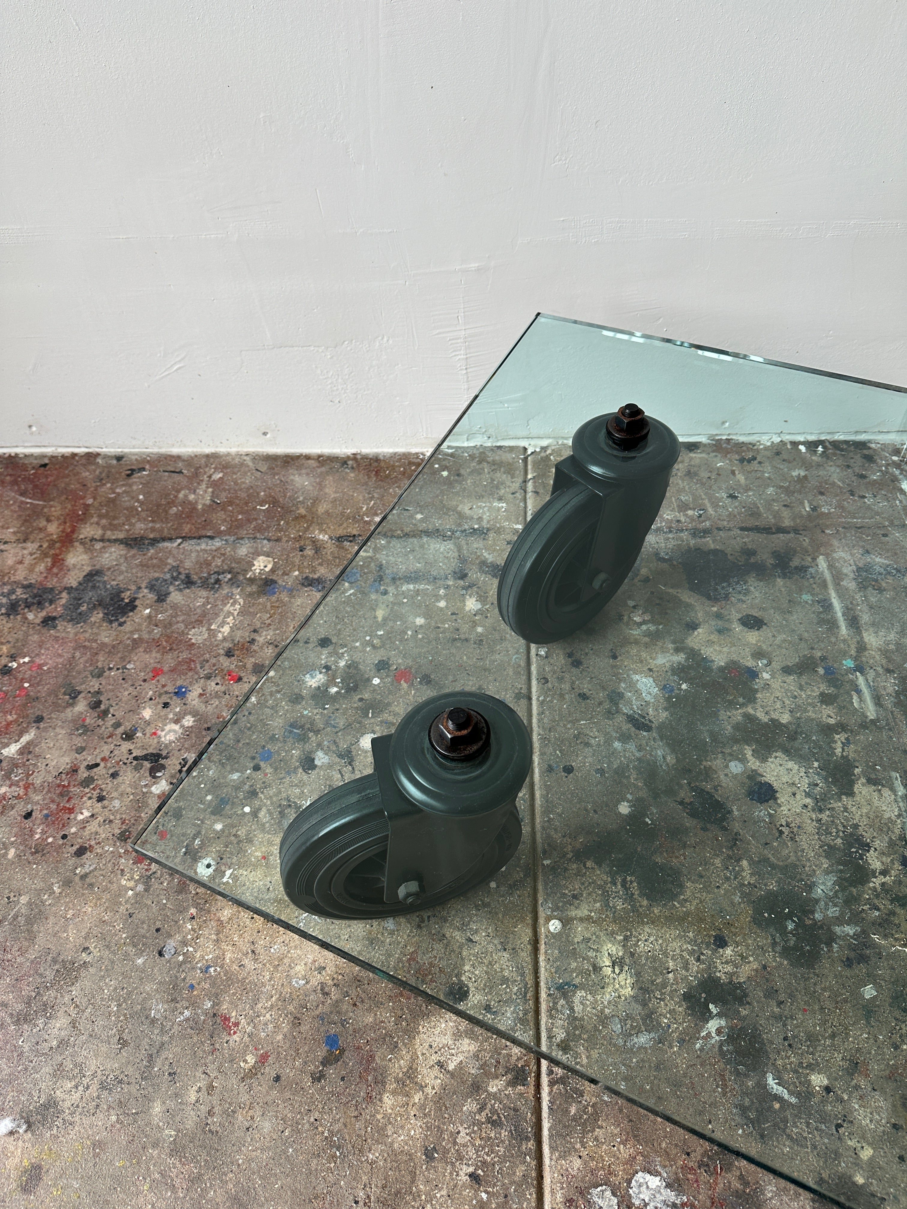 1980s Gae Aulenti Tavolo Con Ruote Coffee Table for Fontana Arte, Medium