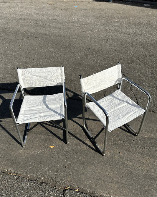 1970s Canvas Folding Chairs by Borge Lindau & Bo Lindekrantz