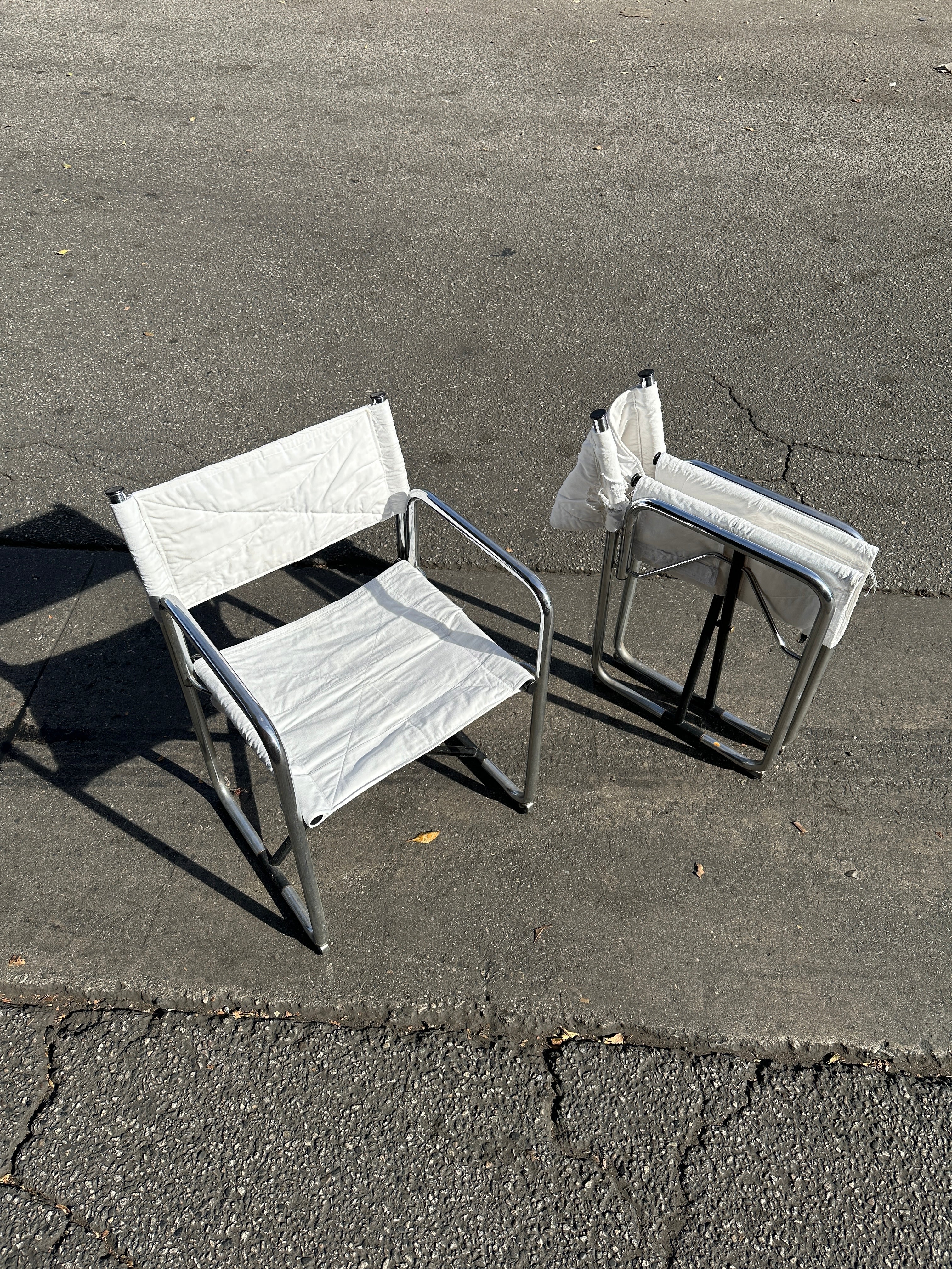 1970s Canvas Folding Chairs by Borge Lindau & Bo Lindekrantz