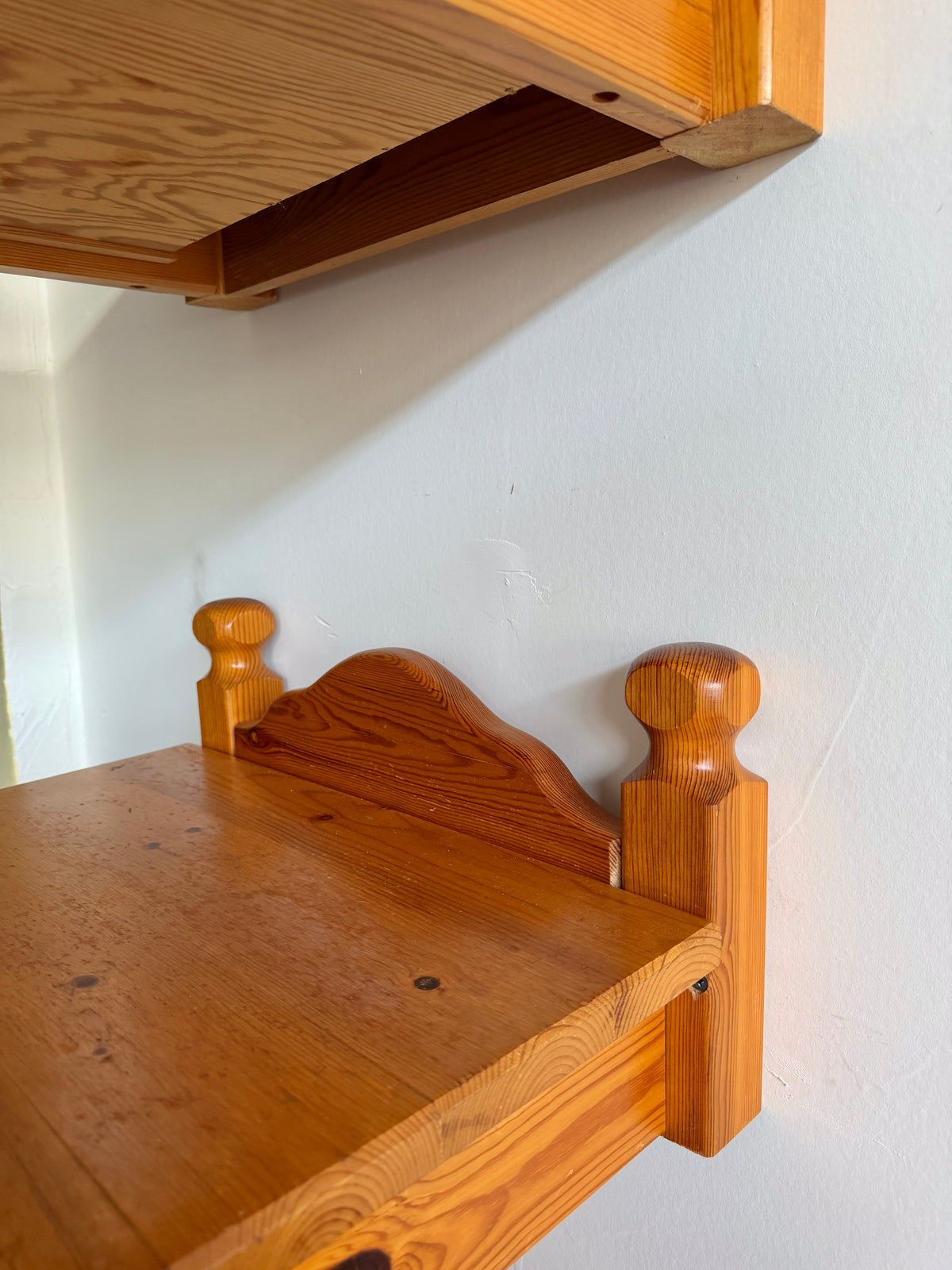1970s Scandinavian Pine Floating Nightstands