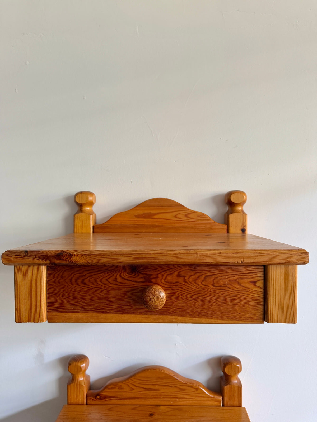 1970s Scandinavian Pine Floating Nightstands