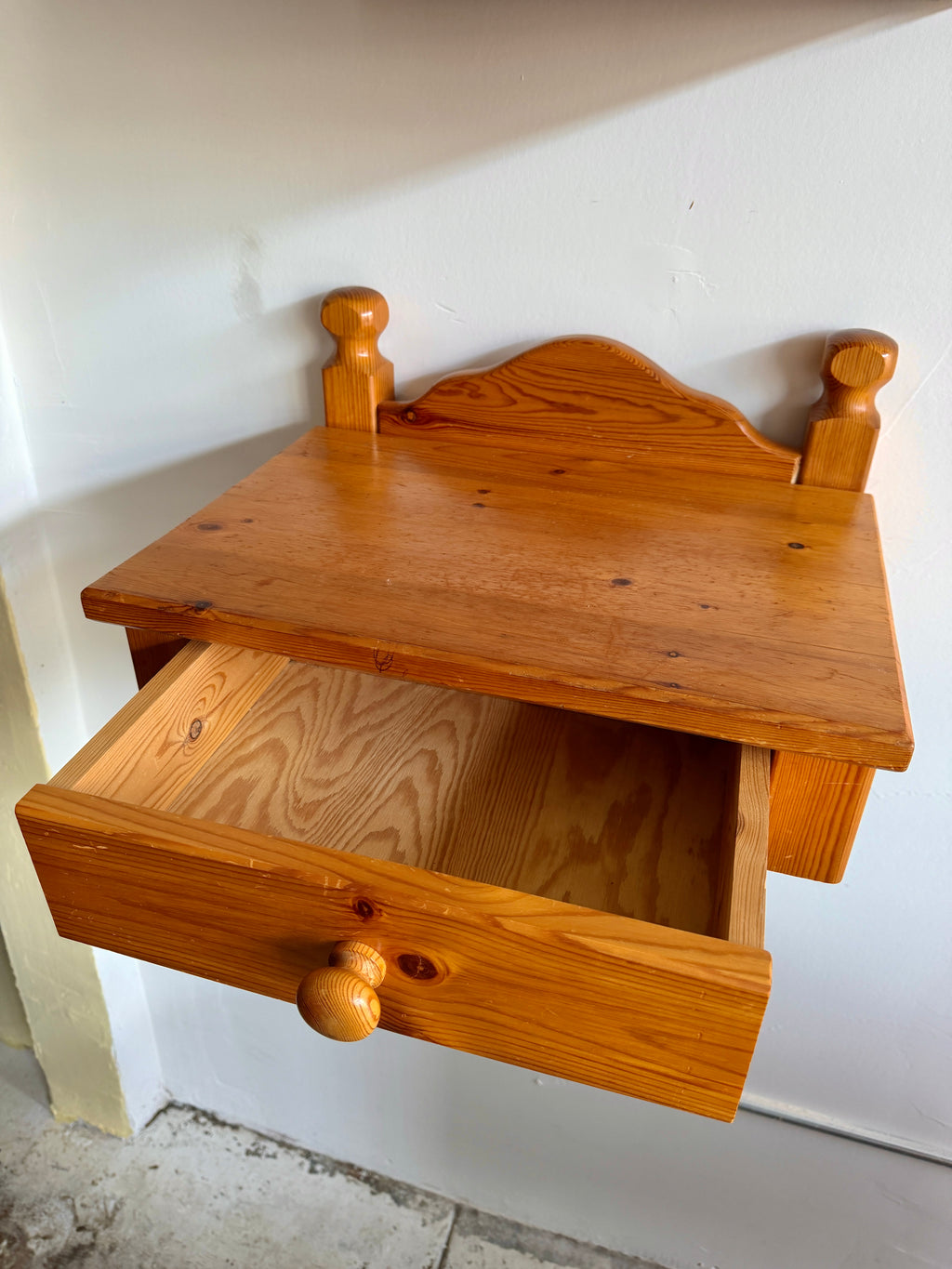 1970s Scandinavian Pine Floating Nightstands