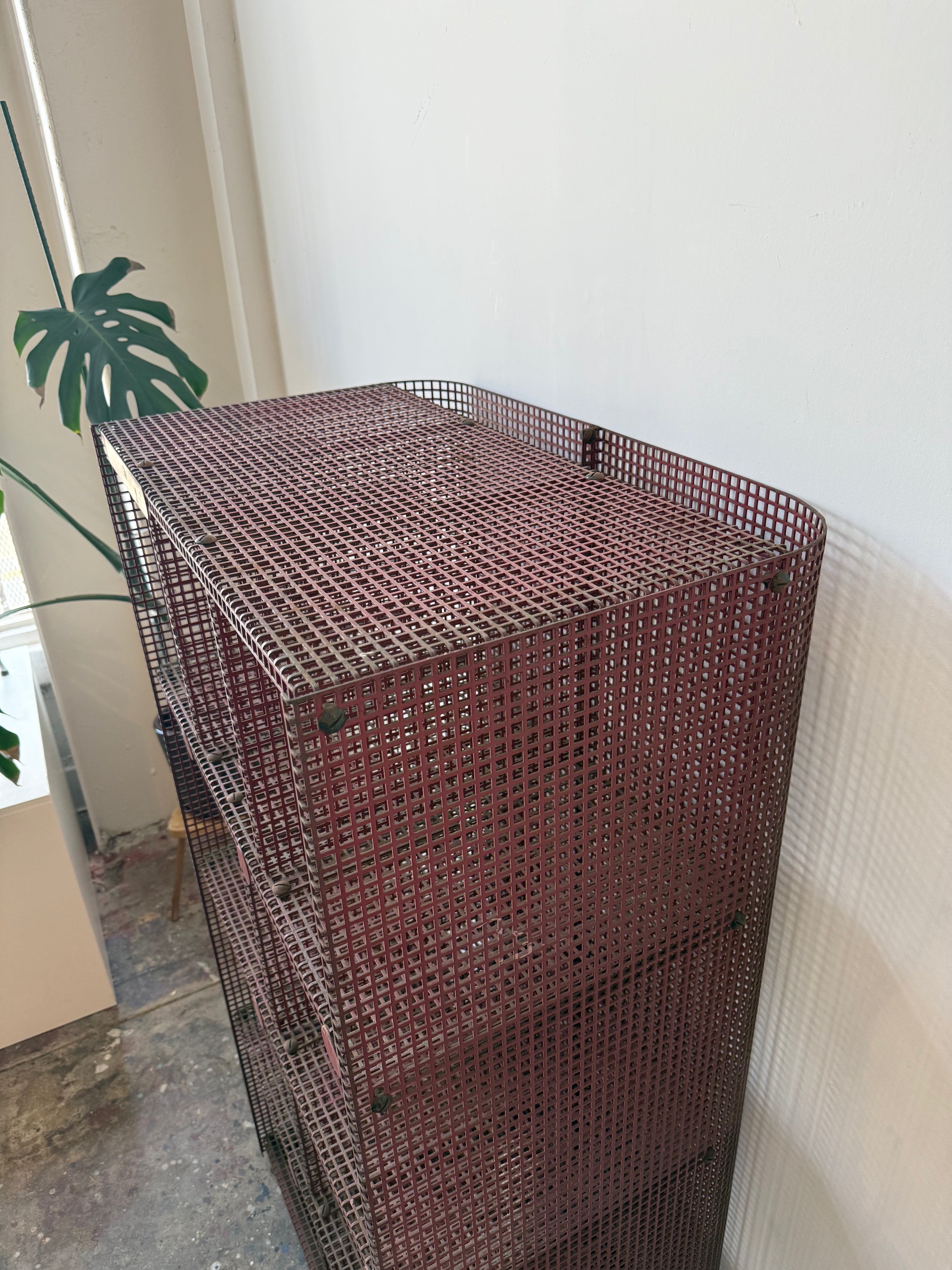 1960s Vintage Industrial Metal Shelf