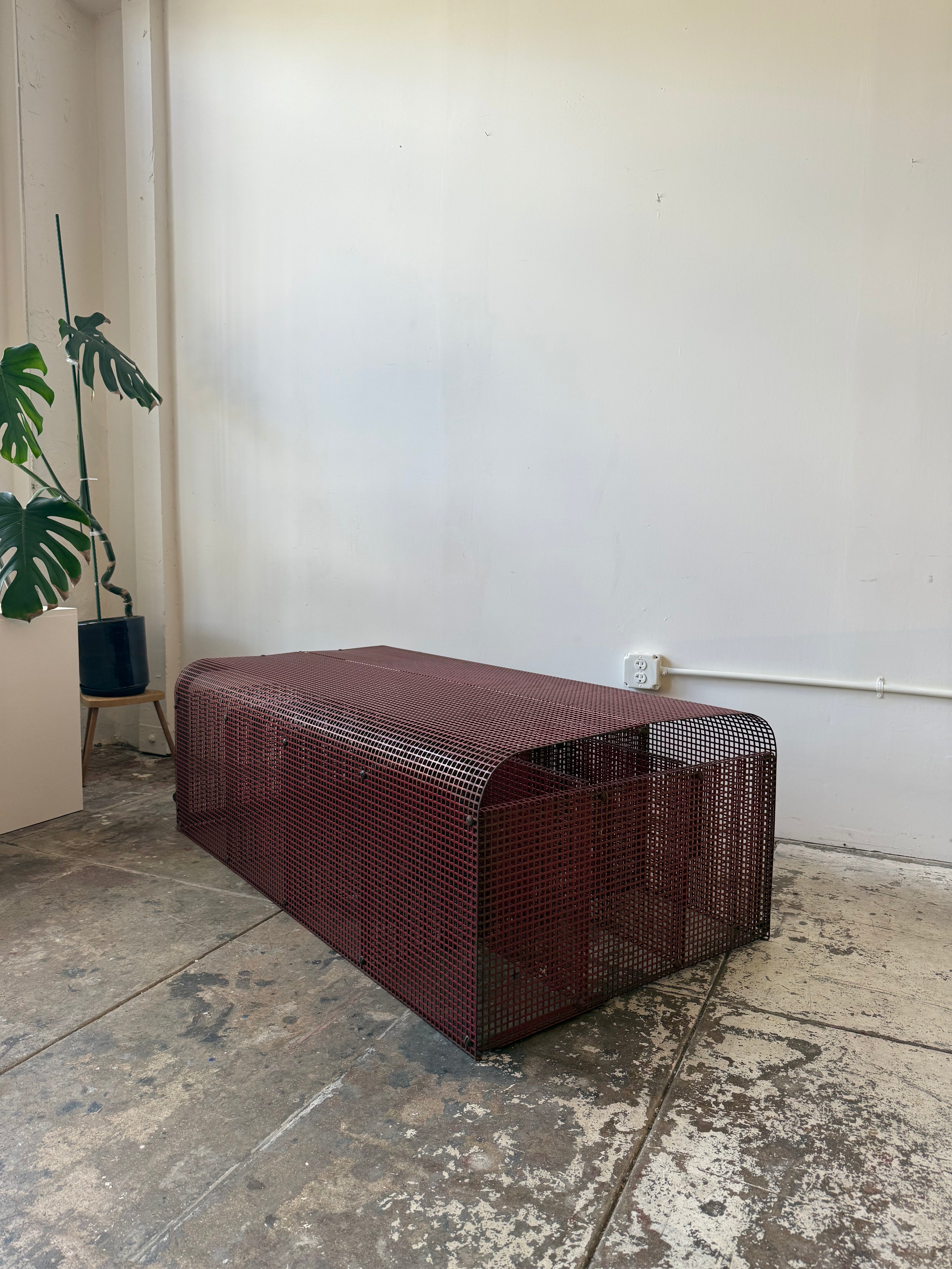 1960s Vintage Industrial Metal Shelf
