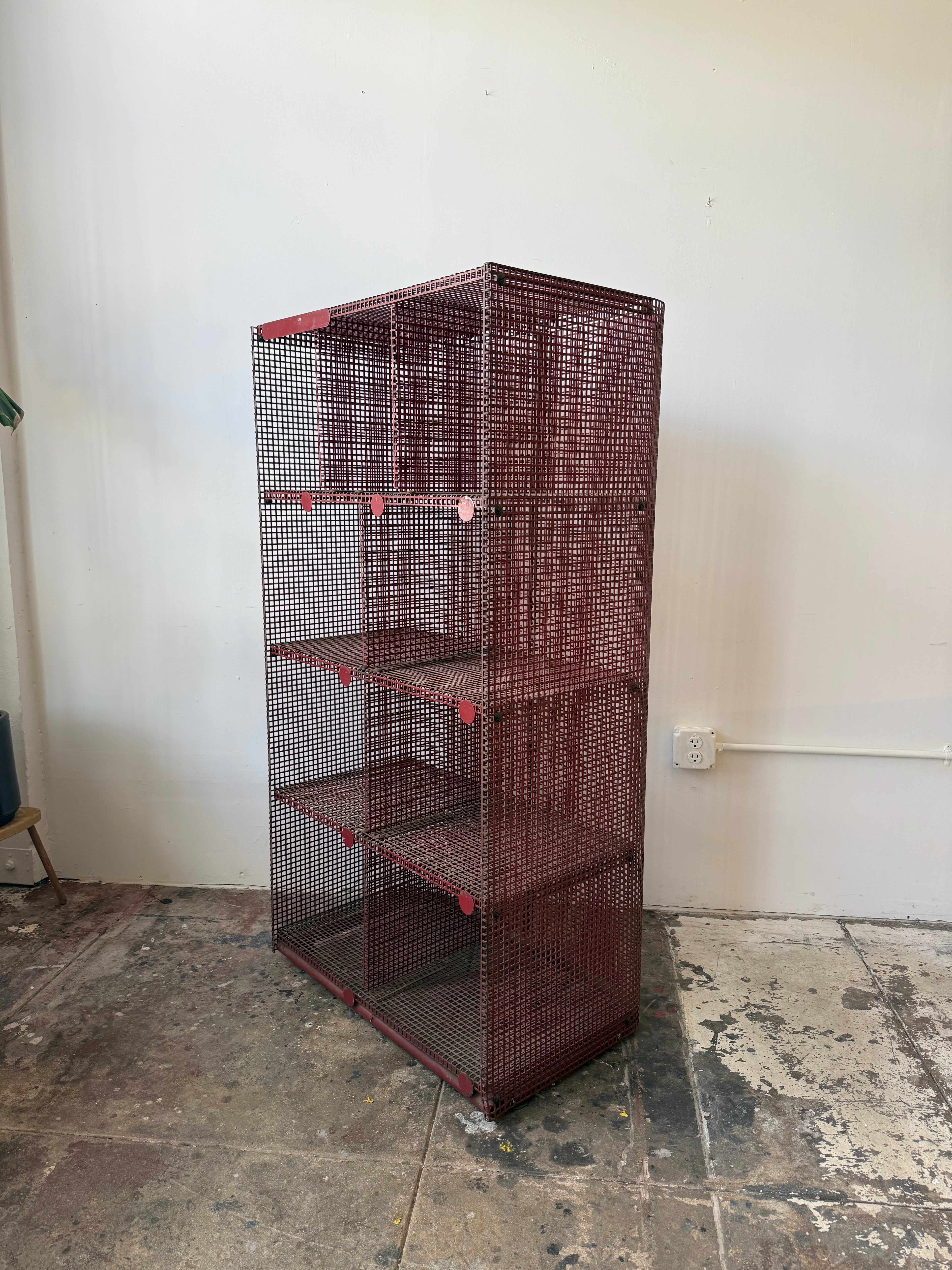 1960s Vintage Industrial Metal Shelf