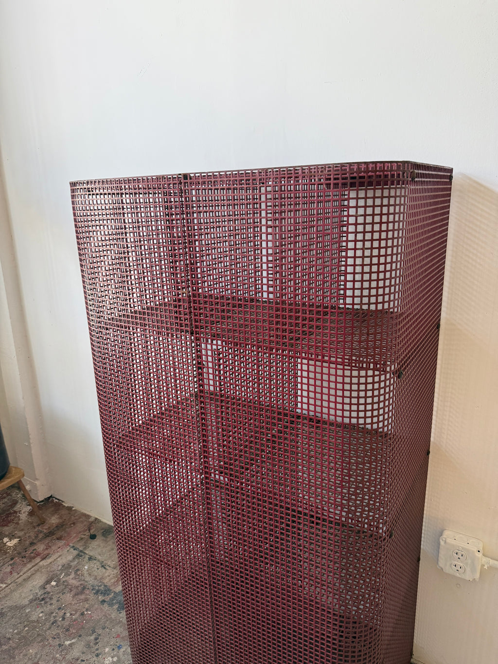 1960s Vintage Industrial Metal Shelf