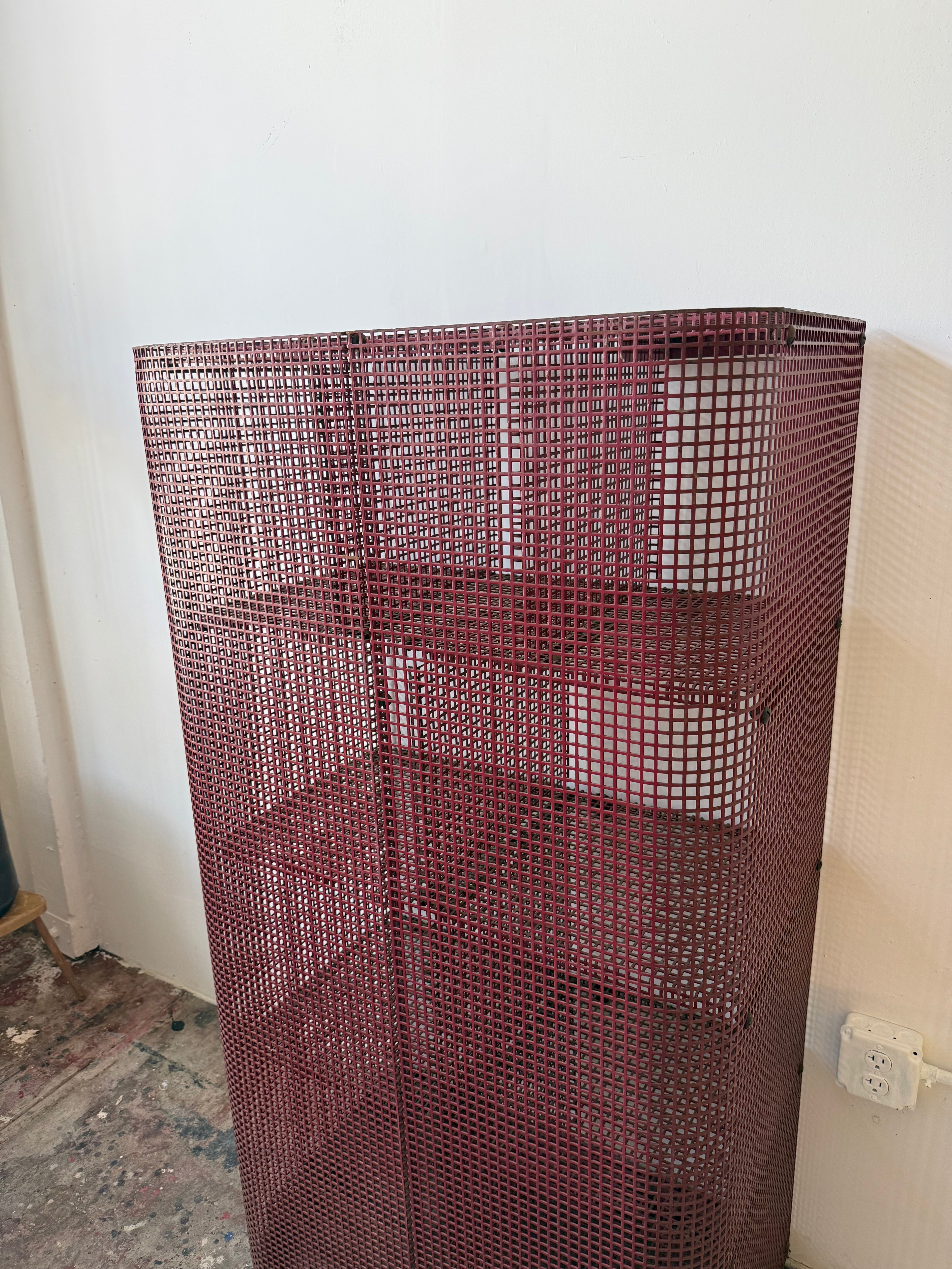 1960s Vintage Industrial Metal Shelf