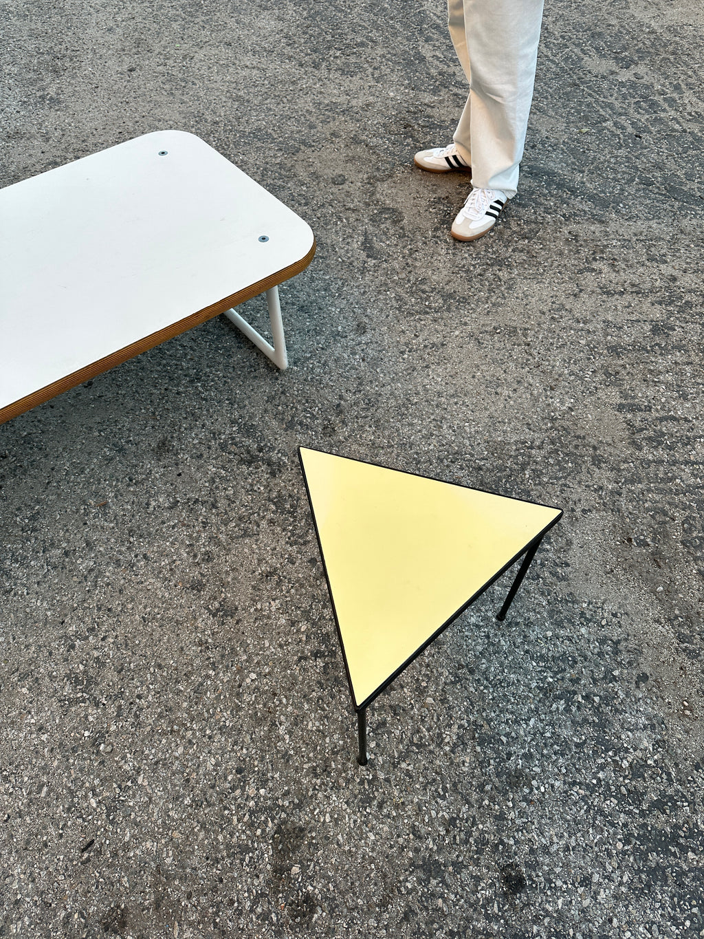 1950s Frederic Weinberg Triangle Side Table