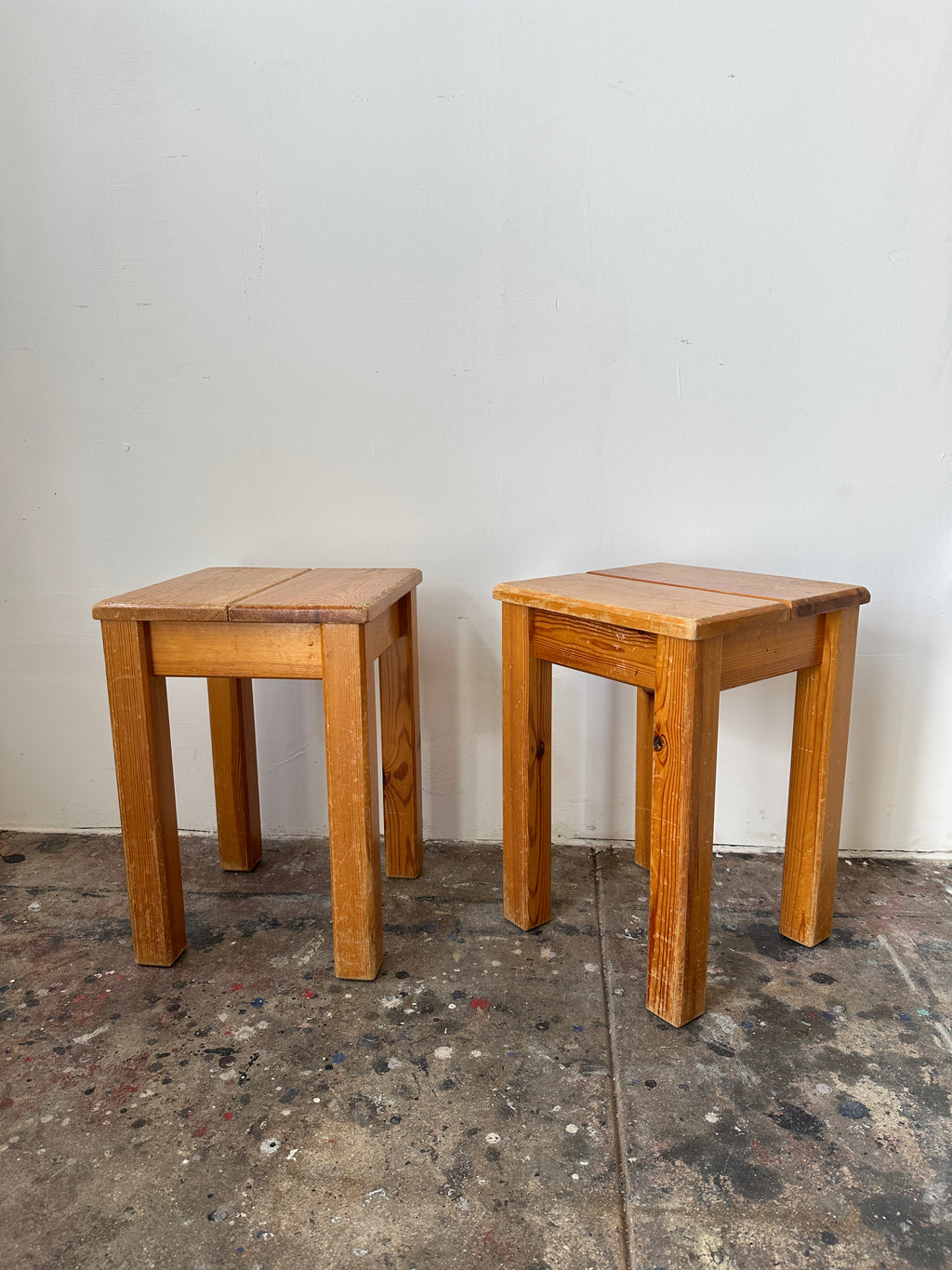 1960s Charlotte Perriand Side Tables in Pine, Produced In France