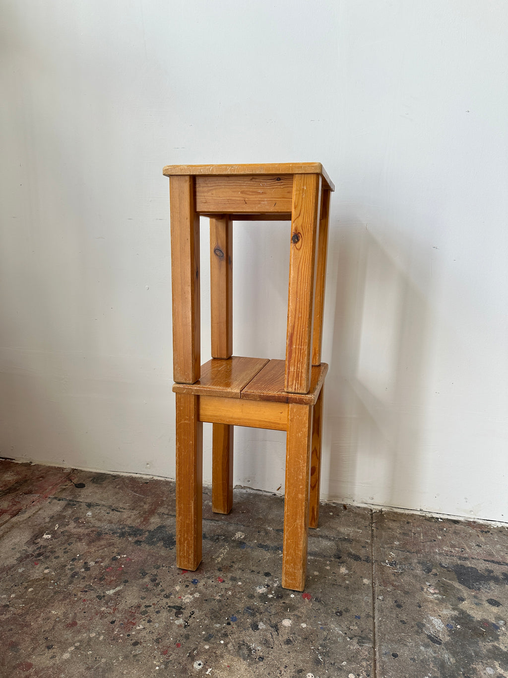 1960s Charlotte Perriand Side Tables in Pine, Produced In France