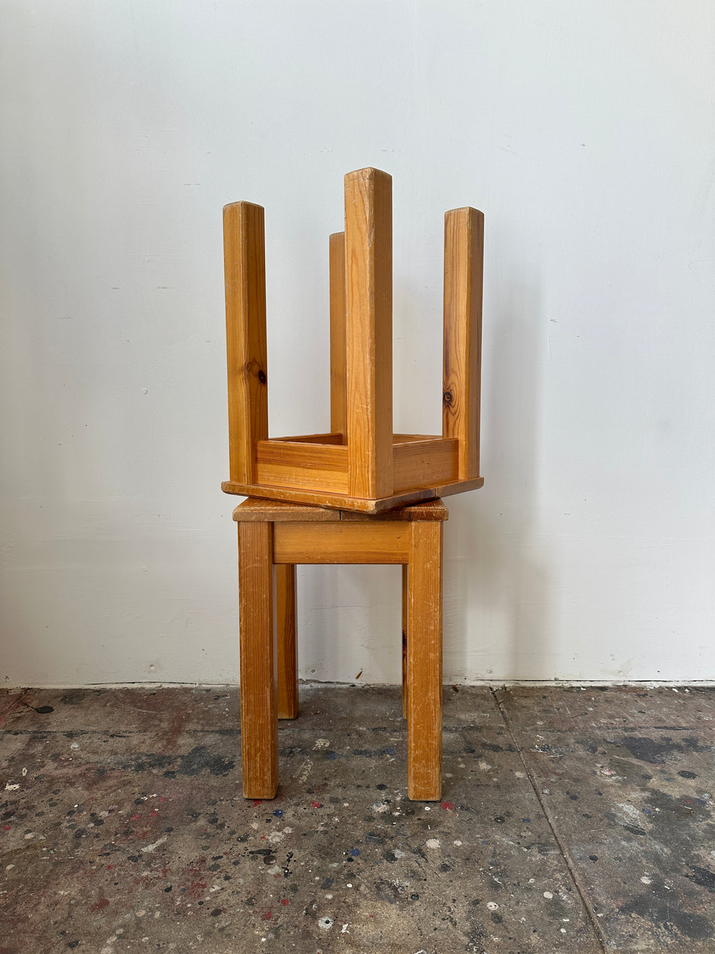 1960s Charlotte Perriand Side Tables in Pine, Produced In France