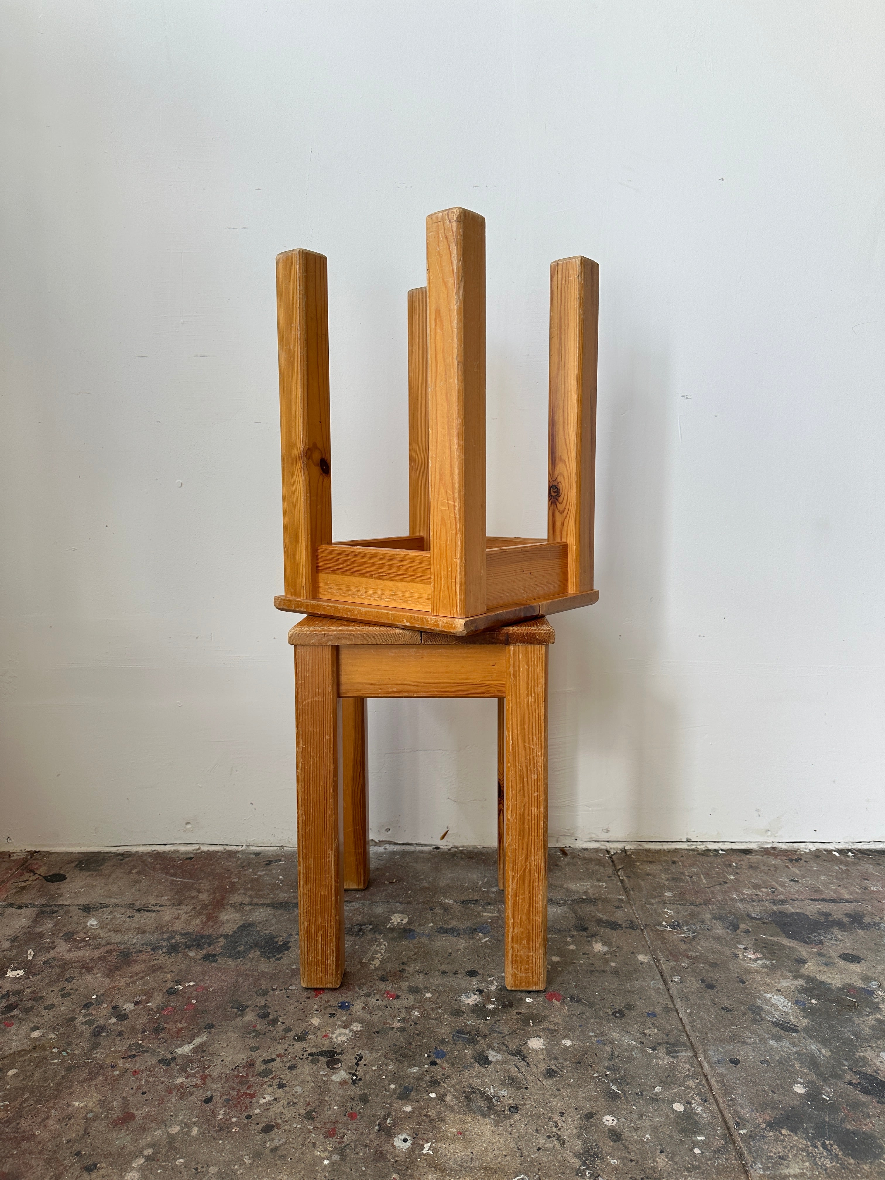 1960s Charlotte Perriand Side Tables in Pine, Produced In France