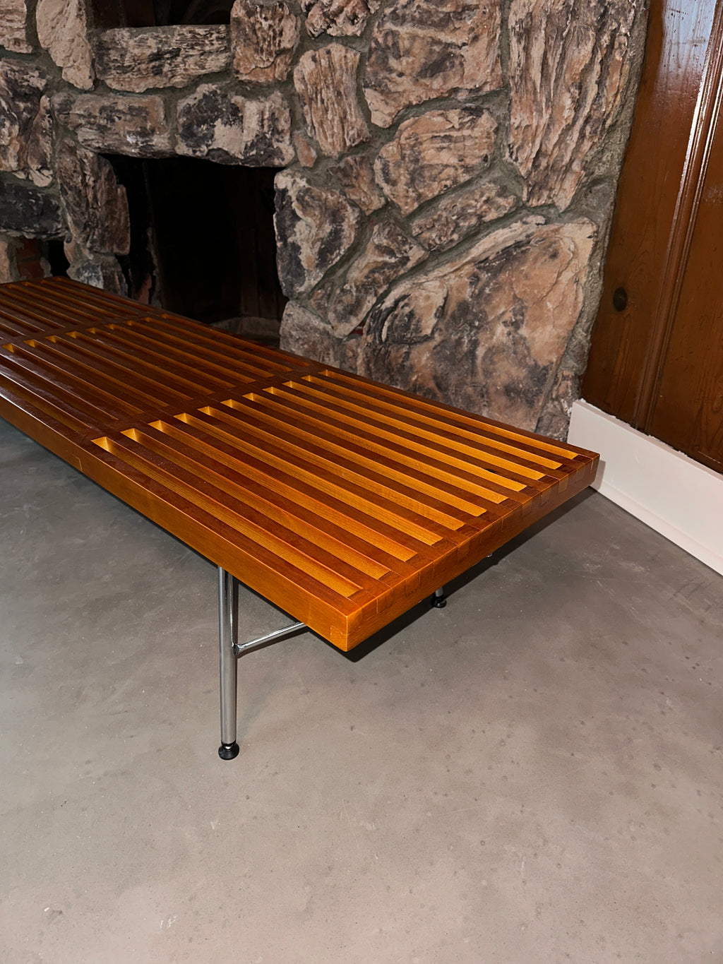 George Nelson Platform Bench, Metal Base