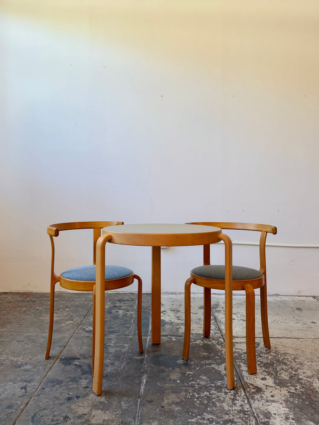 1980s Beech Bistro Chairs & Table by Johnny Sørensen and Rud Thygesen for Magnus Olesen