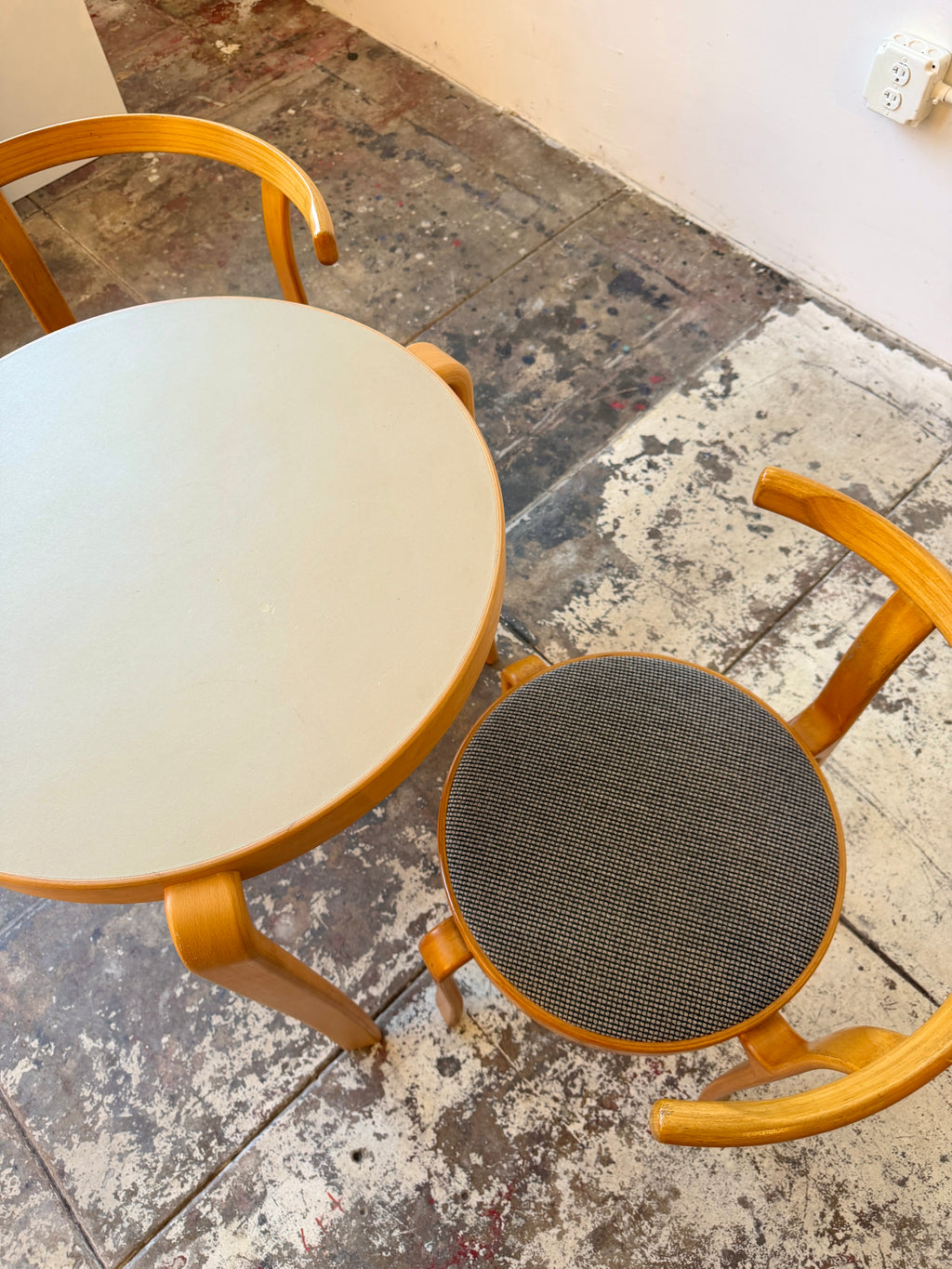 1980s Beech Bistro Chairs & Table by Johnny Sørensen and Rud Thygesen for Magnus Olesen