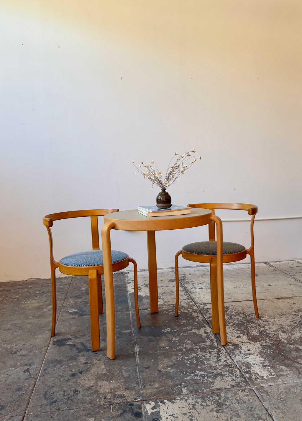 1980s Beech Bistro Chairs & Table by Johnny Sørensen and Rud Thygesen for Magnus Olesen