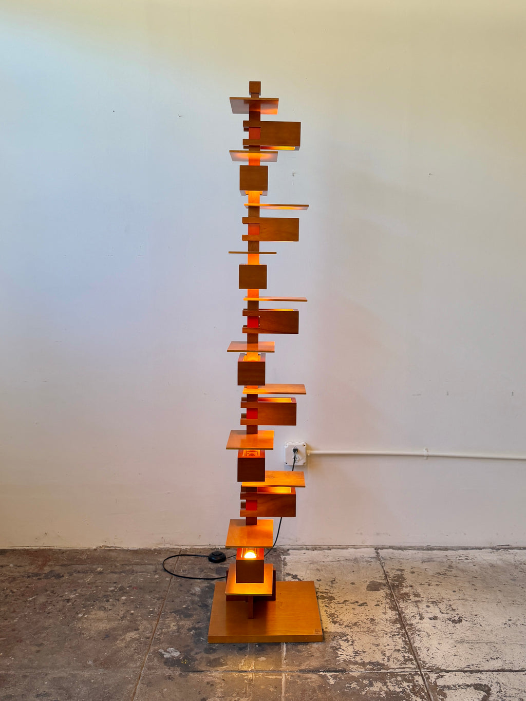Early 2000s Frank Lloyd Wright Taliesin 2 Floor Lamp by Yamagiwa in Cherry