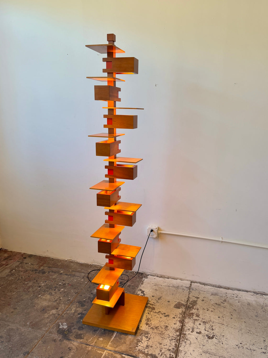 Early 2000s Frank Lloyd Wright Taliesin 2 Floor Lamp by Yamagiwa in Cherry