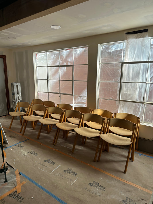 1970s Victor Bernt Cork & Oak Wood Chairs