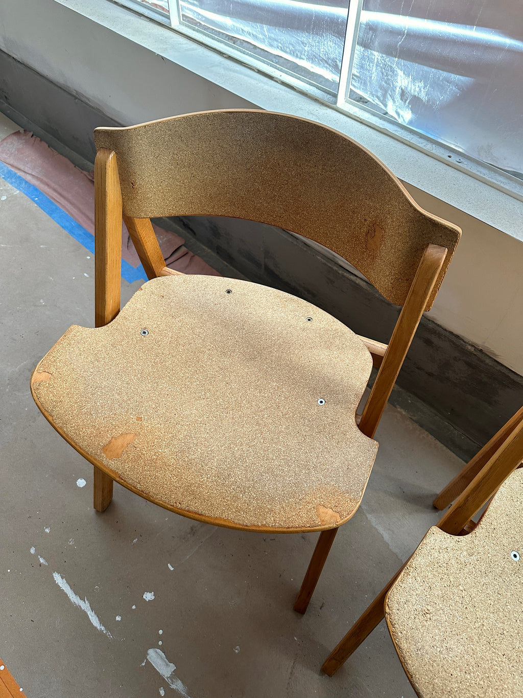 1970s Victor Bernt Cork & Oak Wood Chairs