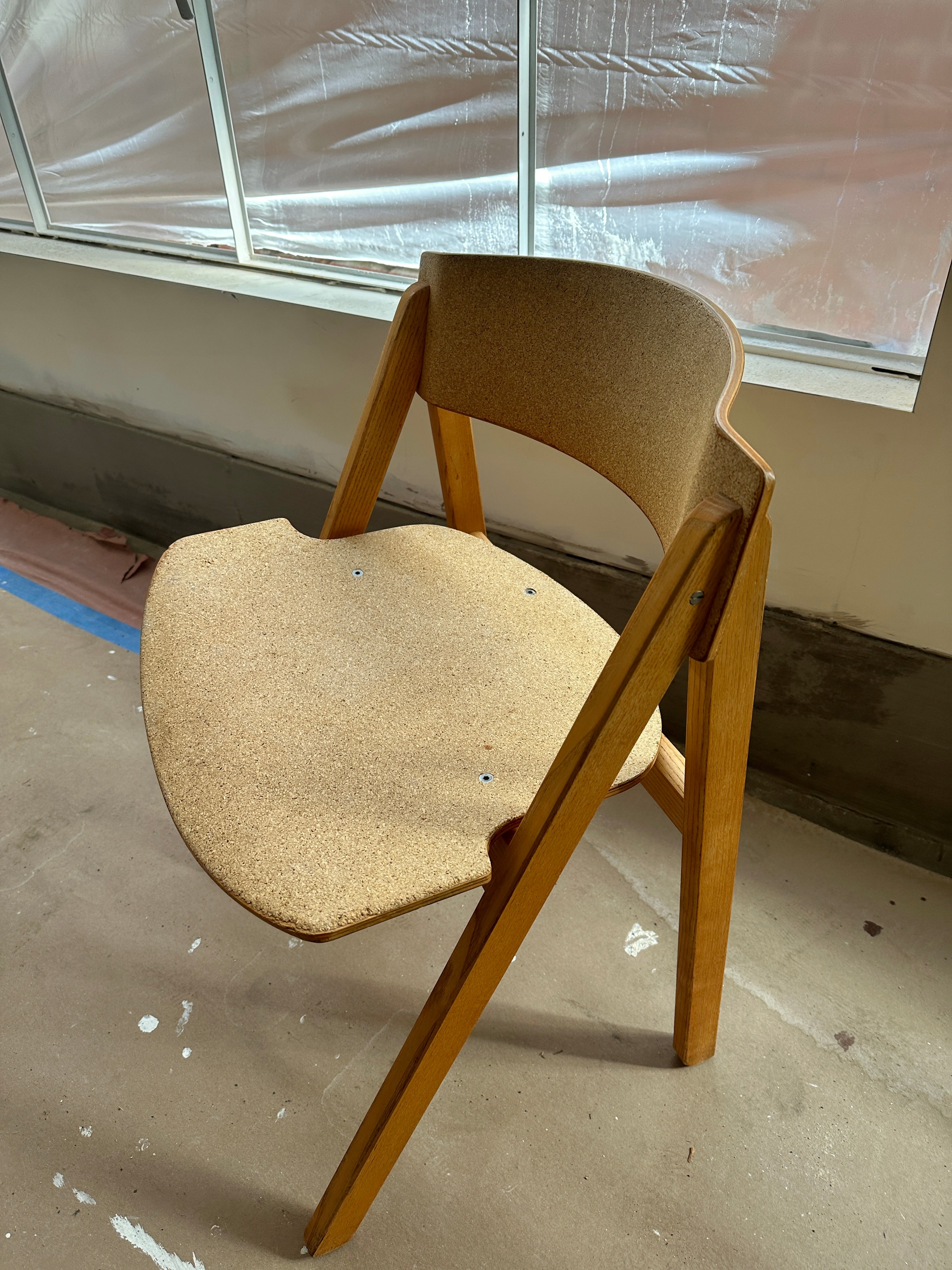 1970s Victor Bernt Cork & Oak Wood Chairs