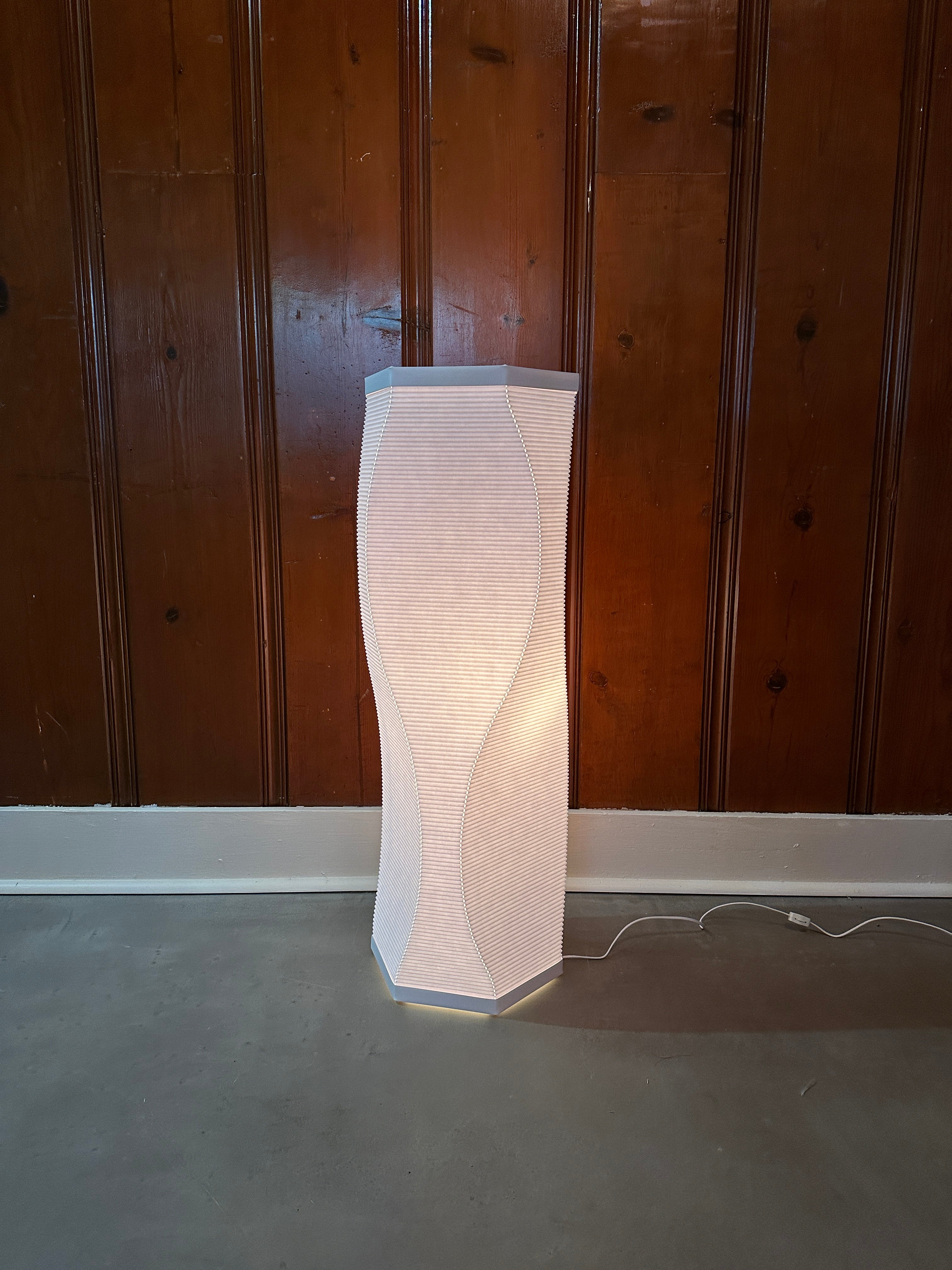 Roland Simmons Corrugated Paper Floor Lamps