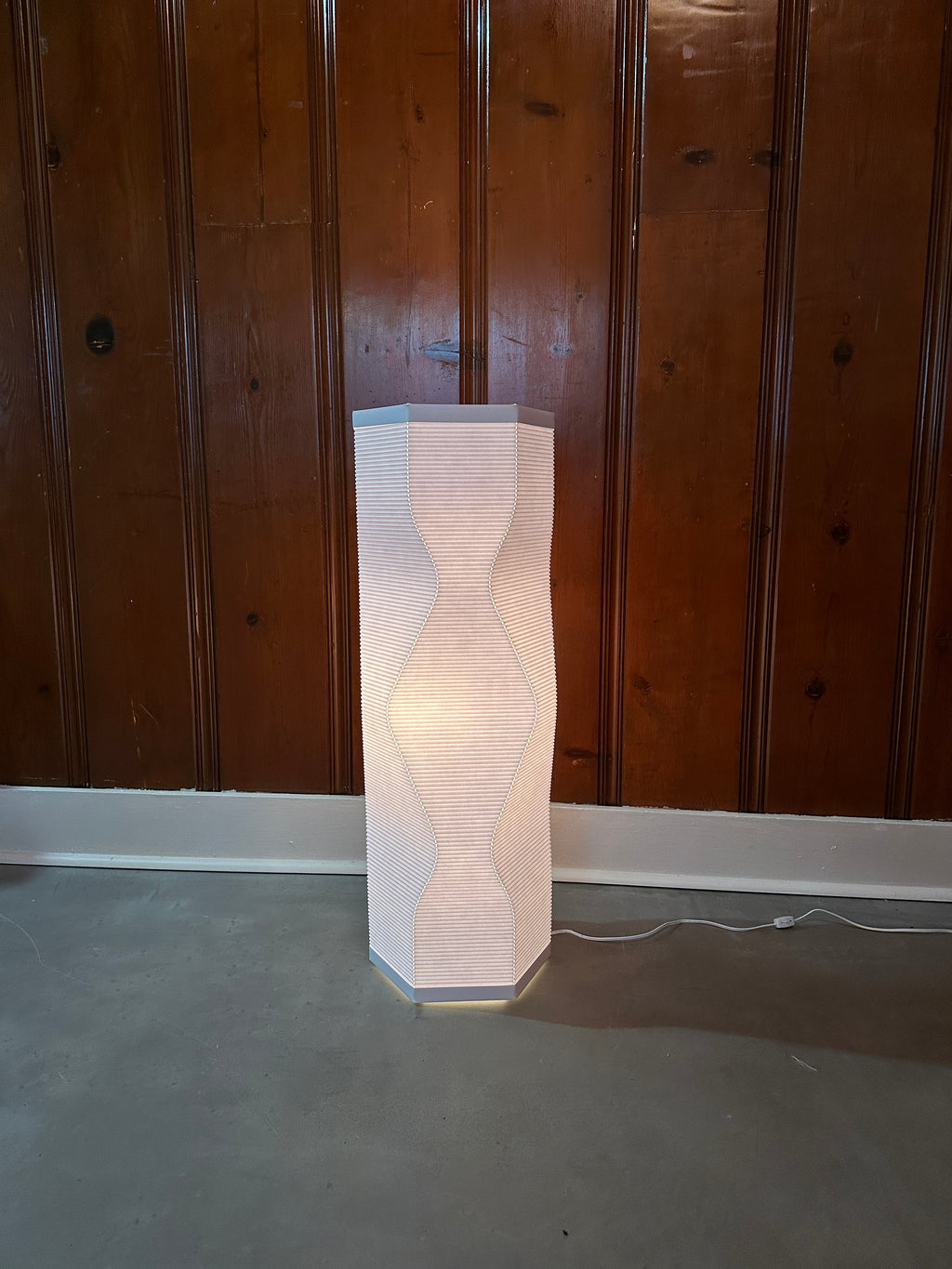 Roland Simmons Corrugated Paper Floor Lamps