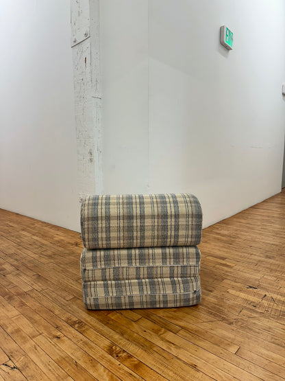 1990s Plaid Convertible Fold Out Chair