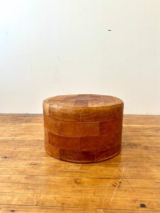 1970s De Sede Leather Patchwork Ottoman