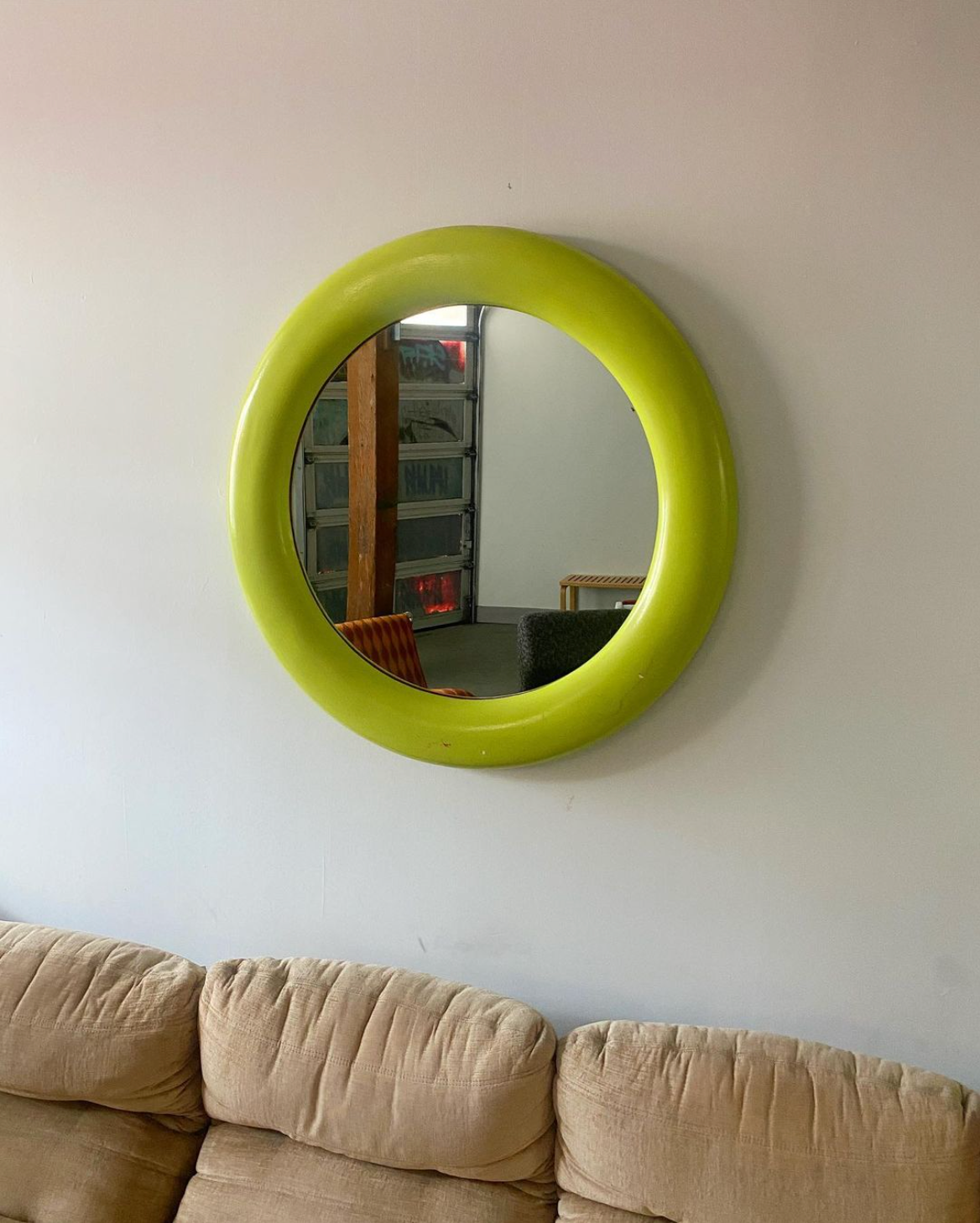 1960s Round Fiberglass Mirror